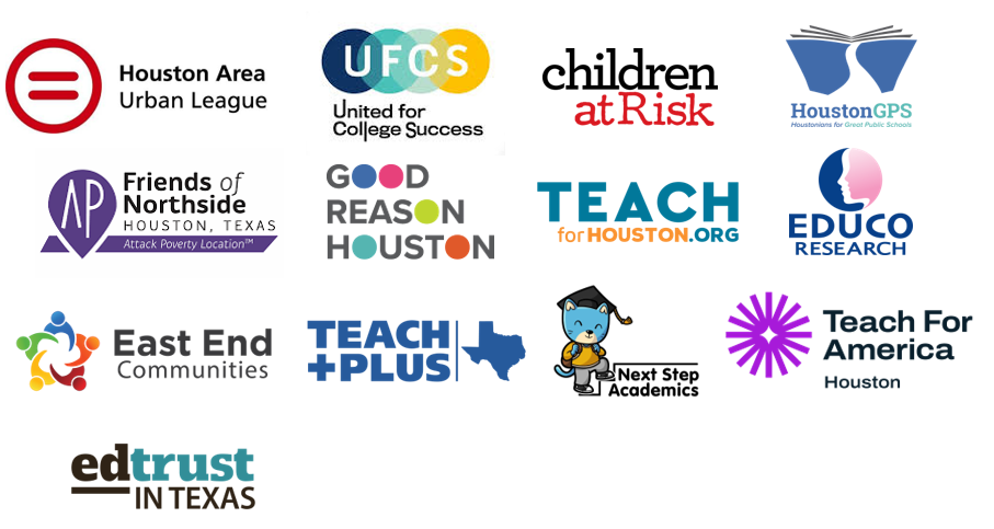 logos of 12 organizations in EdTrust in Texas coalition